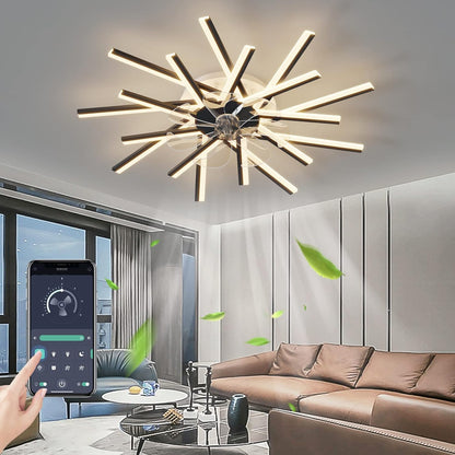 OLUZO 36" Ceiling Fan with Lights Remote Contro Dimmable LED