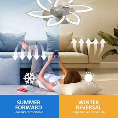 OLUZO 30" Ceiling Fan with Lights, Remote Control 3 Color Temperatures