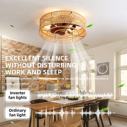 OLUZO 20" Ceiling Fan with Light  Boho Woven【get 18% coupon , buy on amz with code】