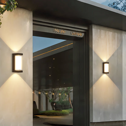 OLUZO 3.1" Aluminium rectangle outdoor wall lamp