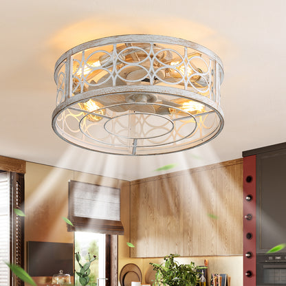 OLUZO 20" Ceiling Fans with Lights Caged【get 18% coupon , buy on amz with code】