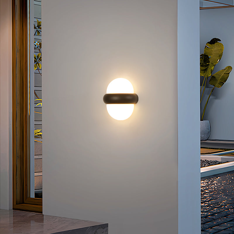 OLUZO 4.9" Matte black outdoor wall lamp