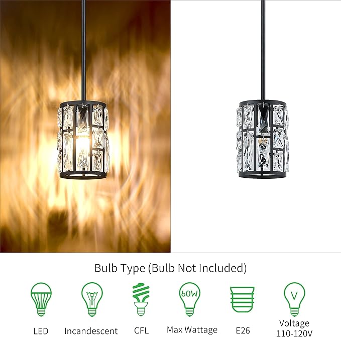 OLUZO 6" Modern Crystal Ceiling Lights