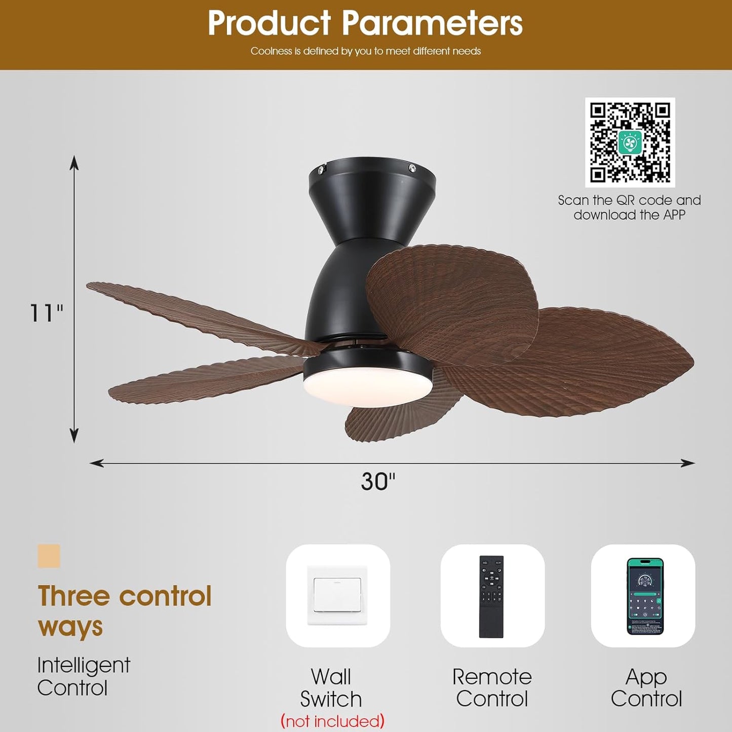 OLUZO 30” Personalized design Ceiling Fan