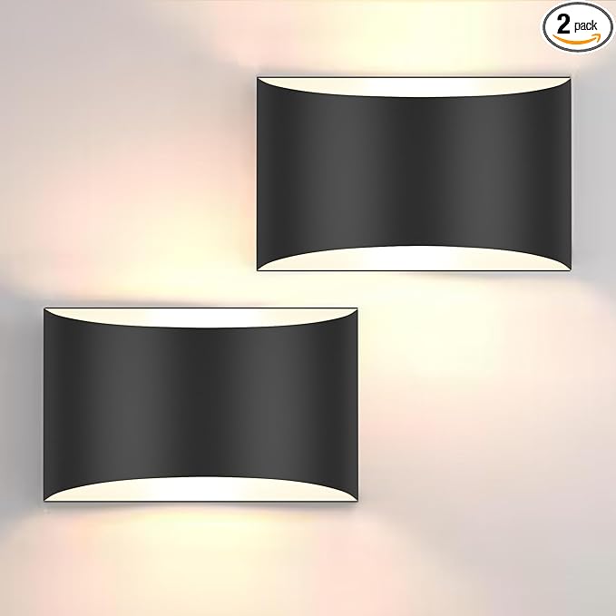 OLUZO 7.68” Matte Black Wall Lights