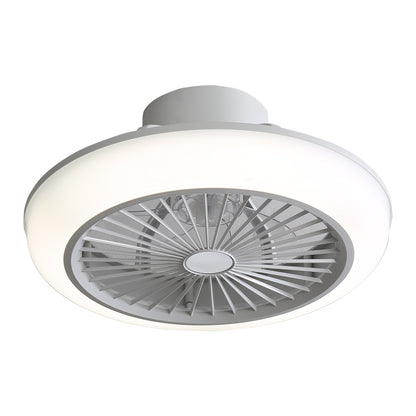 OLUZO 18 ” White Ceiling Fan with Modern Flush Mount LED-RGB Ceiling Light with Fan【get 20% coupon , buy on amz with code】