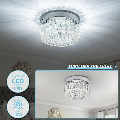 OLUZO 8" Mini Modern Crystal Ceiling Lights