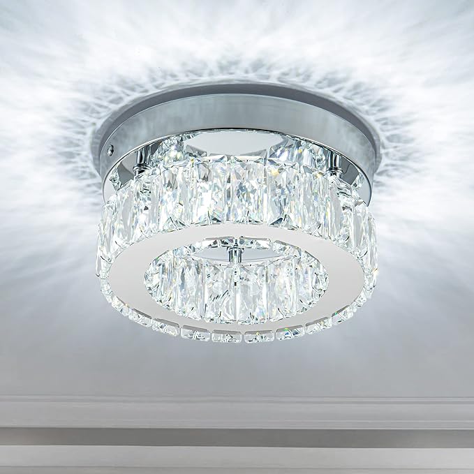 OLUZO 8" Mini Modern Crystal Ceiling Lights