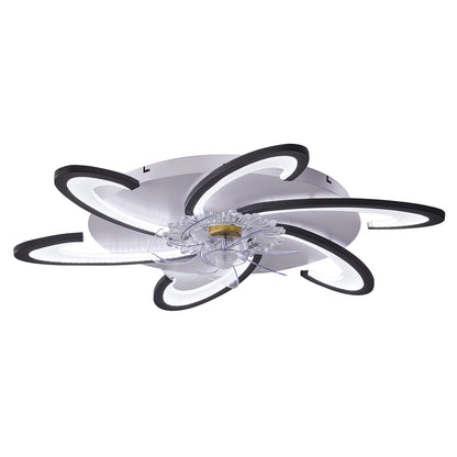 OLUZO 32" Ceiling Fan with Lights Remote Control Dimmable LED