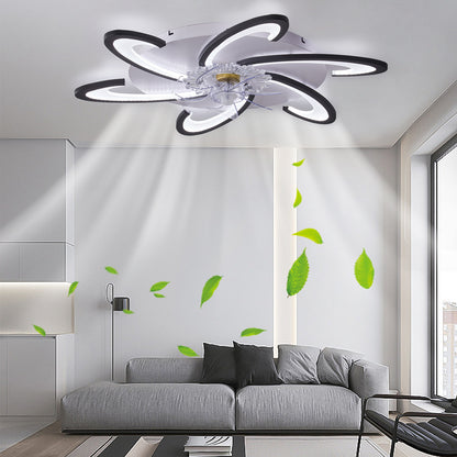 OLUZO 32" Ceiling Fan with Lights Remote Control Dimmable LED