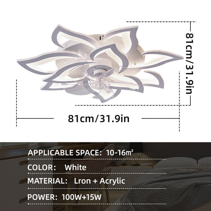 OLUZO 32" Ceiling Light with Fan