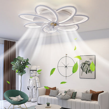 OLUZO 31" Ceiling Fan with Lights Remote Control Dimmable LED