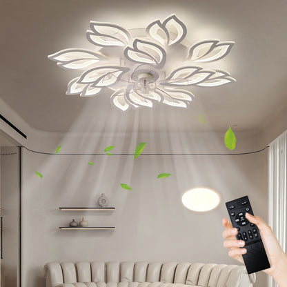 OLUZO 35.5" Flush Mount Ceiling Light with Fan