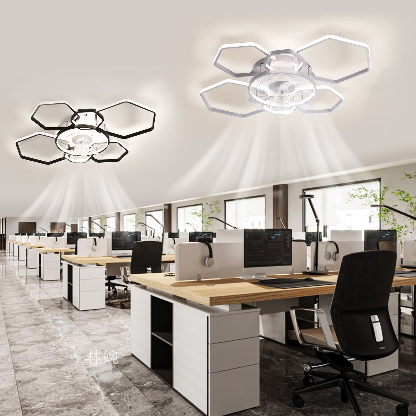 OLUZO 40" Ceiling Light with Fan Modern【get 30% coupon , buy on amz with code】