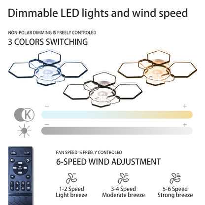 OLUZO 40" Ceiling Light with Fan Modern【get 30% coupon , buy on amz with code】